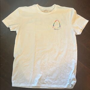 Unisex Disney Aulani white Tee with Rainbow Logo